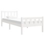 Estructura de cama madera maciza individual blanco 75x190 cm de , Camas y somieres - Ref: Foro24-810640, Precio: 109,47 €, De...