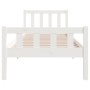 Estructura de cama madera maciza individual blanco 75x190 cm de , Camas y somieres - Ref: Foro24-810640, Precio: 109,47 €, De...