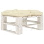 Set of 6 wooden pallet garden furniture pieces with cream cushions by , Garden sets - Ref: Foro24-3052462, Price: 553,99 €, D...