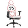 Silla gaming con reposapiés cuero sintético blanco y rosa de , Sillones para videojuegos - Ref: Foro24-3143684, Precio: 146,9...