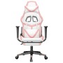 Gaming chair with footrest white and pink synthetic leather by , Gaming chairs - Ref: Foro24-3143684, Price: 146,62 €, Discou...