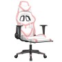 Silla gaming con reposapiés cuero sintético blanco y rosa de , Sillones para videojuegos - Ref: Foro24-3143684, Precio: 146,4...