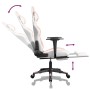 Silla gaming con reposapiés cuero sintético blanco y rosa de , Sillones para videojuegos - Ref: Foro24-3143684, Precio: 146,4...