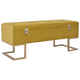 Bench with compartment 105 cm mustard velvet color by , Benches for halls and storage - Ref: Foro24-247571, Price: 139,67 €, ...