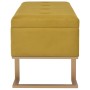 Bench with compartment 105 cm mustard velvet color by , Benches for halls and storage - Ref: Foro24-247571, Price: 139,67 €, ...