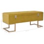 Bench with compartment 105 cm mustard velvet color by , Benches for halls and storage - Ref: Foro24-247571, Price: 139,67 €, ...