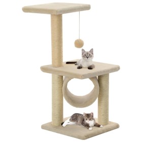 Cat scratching post with sisal scratching post 65 cm beige by vidaXL, Cat furniture - Ref: Foro24-170548, Price: 37,72 €, Dis...