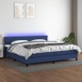 Boxspringbettmatratze und LED-Leuchten aus blauem Stoff 200x200 cm von , Betten und Lattenroste - Ref: Foro24-3133267, Preis:...