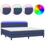 Cama box spring colchón y luces LED tela azul 200x200 cm de , Camas y somieres - Ref: Foro24-3133267, Precio: 604,26 €, Descu...