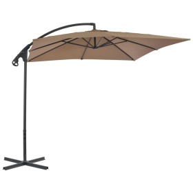 Cantilever parasol with steel pole 250x250 cm taupe by vidaXL, Umbrellas - Ref: Foro24-44880, Price: 133,49 €, Discount: %