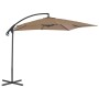 Cantilever parasol with steel pole 250x250 cm taupe by vidaXL, Umbrellas - Ref: Foro24-44880, Price: 133,49 €, Discount: %