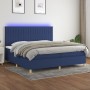 Cama box spring colchón y luces LED tela azul 200x200 cm de , Camas y somieres - Ref: Foro24-3135627, Precio: 717,53 €, Descu...