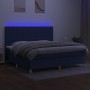 Boxspringbettmatratze und LED-Leuchten aus blauem Stoff 200x200 cm von , Betten und Lattenroste - Ref: Foro24-3135627, Preis:...