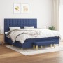 Box spring bed with blue fabric mattress 200x200 cm by , Beds and slatted bases - Ref: Foro24-3137507, Price: 728,00 €, Disco...