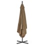 Cantilever parasol with steel pole 250x250 cm taupe by vidaXL, Umbrellas - Ref: Foro24-44880, Price: 133,49 €, Discount: %