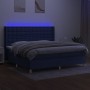 Cama box spring colchón y luces LED tela azul 200x200 cm de , Camas y somieres - Ref: Foro24-3139227, Precio: 708,76 €, Descu...