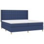 Cama box spring colchón y luces LED tela azul 200x200 cm de , Camas y somieres - Ref: Foro24-3139227, Precio: 708,76 €, Descu...