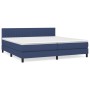 Box spring bed with blue fabric mattress 200x200 cm by , Beds and slatted bases - Ref: Foro24-3140247, Price: 619,83 €, Disco...