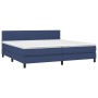 Cama box spring con colchón tela azul 200x200 cm de , Camas y somieres - Ref: Foro24-3140247, Precio: 632,54 €, Descuento: %