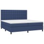 Box spring bed with blue fabric mattress 200x200 cm by , Beds and slatted bases - Ref: Foro24-3142127, Price: 682,67 €, Disco...