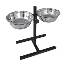 Adjustable Pet Feeding Holder 2X4.1L Stainless Bowl by , Pet bowls, feeders, and waterers - Ref: Foro24-170093, Price: 32,99 ...