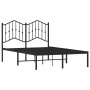 Bed frame with black metal headboard 120x200 cm by , Beds and slatted bases - Ref: Foro24-373787, Price: 82,99 €, Discount: %