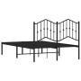 Bed frame with black metal headboard 120x200 cm by , Beds and slatted bases - Ref: Foro24-373787, Price: 82,99 €, Discount: %