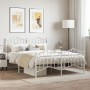 Metal bed frame with headboard and white footboard 140x200 cm by , Beds and slatted bases - Ref: Foro24-373857, Price: 105,90...