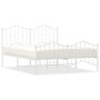 Metal bed frame with headboard and white footboard 140x200 cm by , Beds and slatted bases - Ref: Foro24-373857, Price: 105,90...