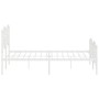 Metal bed frame with headboard and white footboard 140x200 cm by , Beds and slatted bases - Ref: Foro24-373857, Price: 105,90...