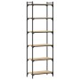 Bookcase with 6 shelves engineered wood Sonoma oak 60x30x188 cm by , Bookcases and shelves - Ref: Foro24-837663, Price: 76,99...