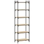 Bookcase with 6 shelves engineered wood Sonoma oak 60x30x188 cm by , Bookcases and shelves - Ref: Foro24-837663, Price: 76,99...