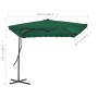 Garden umbrella with steel pole 250x250 cm green by vidaXL, Umbrellas - Ref: Foro24-44881, Price: 127,24 €, Discount: %