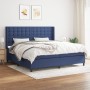 Box spring bed with blue fabric mattress 200x200 cm by , Beds and slatted bases - Ref: Foro24-3131783, Price: 748,45 €, Disco...