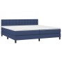 Cama box spring colchón y luces LED tela azul 200x200 cm de , Camas y somieres - Ref: Foro24-3133507, Precio: 636,98 €, Descu...