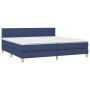 Cama box spring con colchón y LED tela azul 200x200 cm de , Camas y somieres - Ref: Foro24-3133907, Precio: 634,40 €, Descuen...