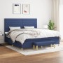 Cama box spring con colchón tela azul 200x200 cm de , Camas y somieres - Ref: Foro24-3137267, Precio: 769,62 €, Descuento: %