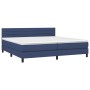 Box spring bed with blue fabric mattress 200x200 cm by , Beds and slatted bases - Ref: Foro24-3140167, Price: 603,38 €, Disco...