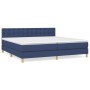 Box spring bed with blue fabric mattress 200x200 cm by , Beds and slatted bases - Ref: Foro24-3140967, Price: 606,99 €, Disco...