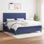 Cama box spring con colchón tela azul 200x200 cm de , Camas y somieres - Ref: Foro24-3141887, Precio: 758,52 €, Descuento: %