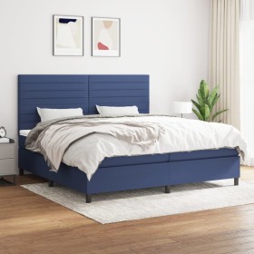 Box spring bed with blue fabric mattress 200x200 cm by , Beds and slatted bases - Ref: Foro24-3141887, Price: 703,40 €, Disco...