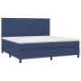 Box spring bed with blue fabric mattress 200x200 cm by , Beds and slatted bases - Ref: Foro24-3141887, Price: 758,52 €, Disco...