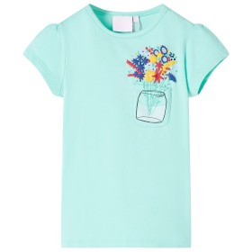 Camiseta infantil verde menta claro 128 de , Camisetas para niños - Ref: Foro24-11032, Precio: 9,99 €, Descuento: %