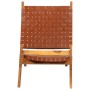 Silla de relax plegable cuero auténtico marrón de , Taburetes y sillas plegables - Ref: Foro24-356376, Precio: 165,99 €, Desc...