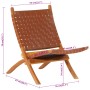 Silla de relax plegable cuero auténtico marrón de , Taburetes y sillas plegables - Ref: Foro24-356376, Precio: 165,99 €, Desc...