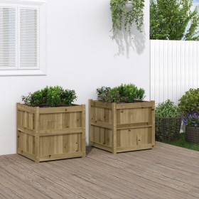 Outdoor planters 2 units impregnated pine wood by , Pots and planters - Ref: Foro24-837433, Price: 128,20 €, Discount: %