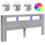 Cabecero LED madera ingeniería gris Sonoma 220x18,5x103,5 cm de , Cabeceros y pies de cama - Ref: Foro24-837377, Precio: 108,...