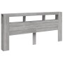 Cabecero LED madera ingeniería gris Sonoma 220x18,5x103,5 cm de , Cabeceros y pies de cama - Ref: Foro24-837377, Precio: 108,...