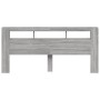 Cabecero LED madera ingeniería gris Sonoma 220x18,5x103,5 cm de , Cabeceros y pies de cama - Ref: Foro24-837377, Precio: 108,...