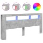 Cabecero LED madera ingeniería gris hormigón 220x18,5x103,5 cm de , Cabeceros y pies de cama - Ref: Foro24-837375, Precio: 10...